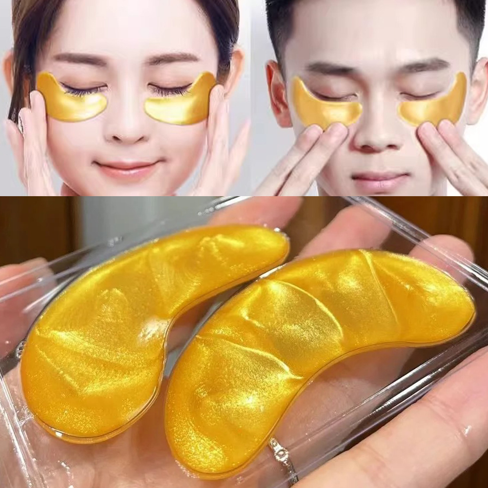 Skincare X Beauty - 1/3/5/10pairs Crystal Collagen Gold Eye Mask